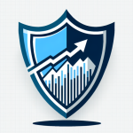 Annuity Journal Logo blue shield and stockk arrow pointing up in middle.