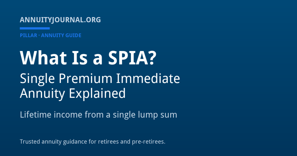 What Is a SPIA - AnnuityJournal pillar guide