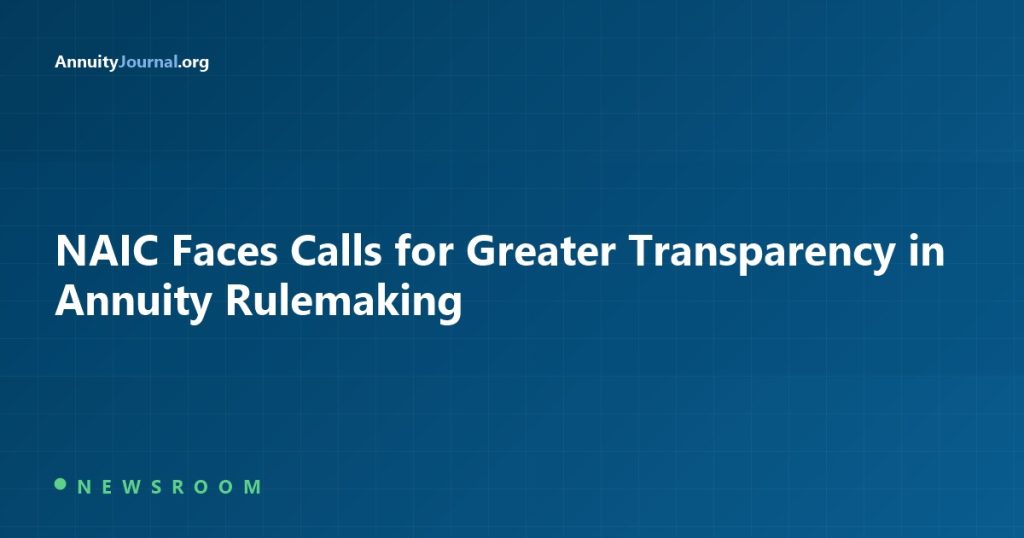 NAIC Faces Calls for Greater Transparency in Annuity Rulemaking - AnnuityJournal