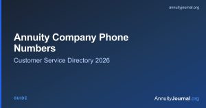 Annuity company phone numbers and customer service directory