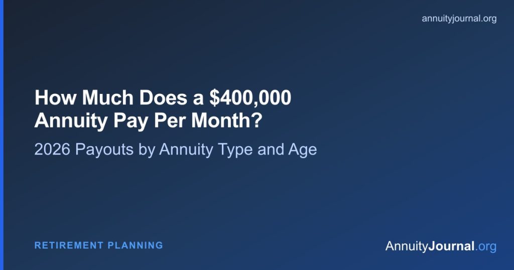 How Much Does a $400,000 Annuity Pay Per Month? (2026)