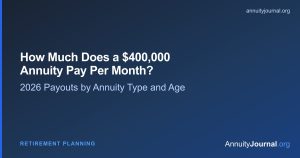 How much does a $400,000 annuity pay per month: 2026 payouts by annuity type and age